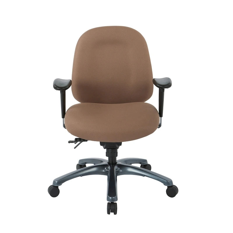 Multi-Function Mid-Office Chair with Seat Slider and Titanium Finish Base