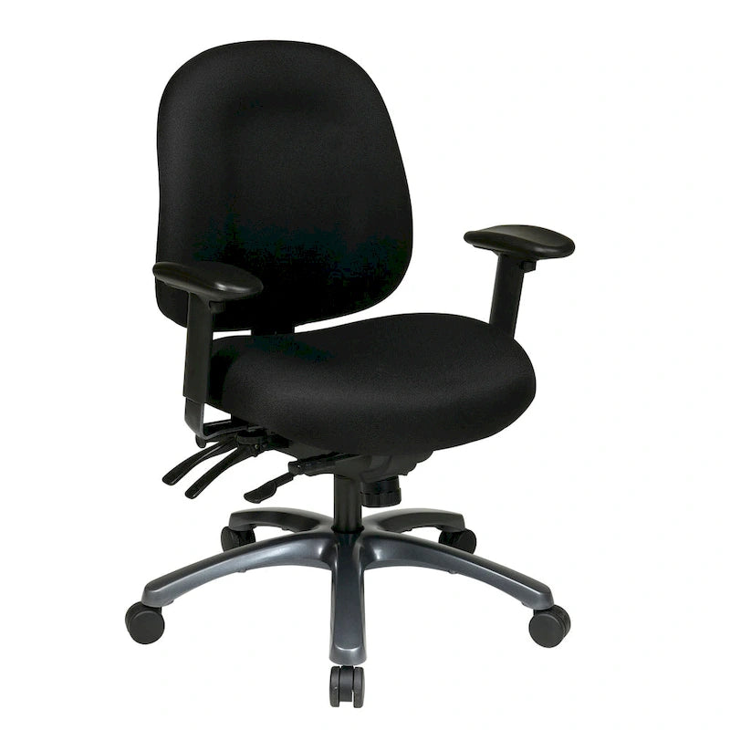 Multi-Function Mid-Office Chair with Seat Slider and Titanium Finish Base