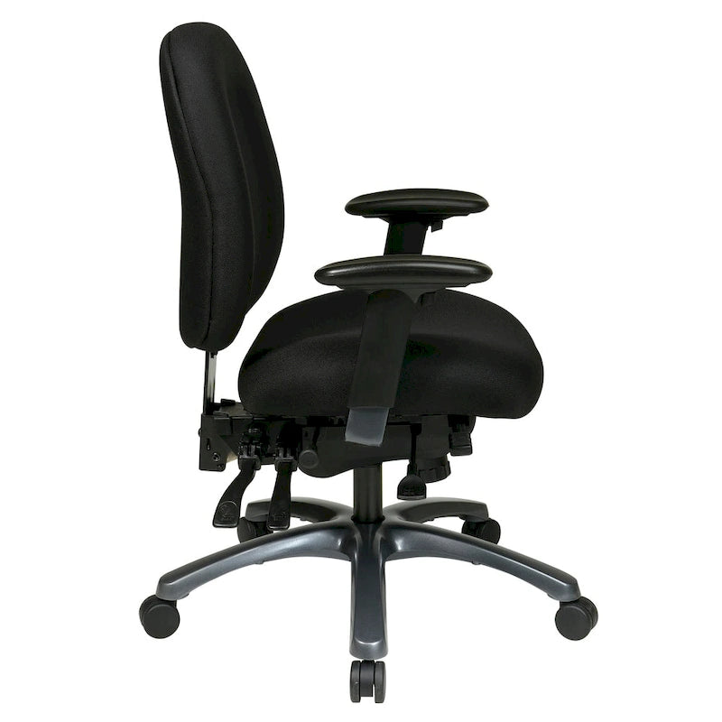 Multi-Function Mid-Office Chair with Seat Slider and Titanium Finish Base