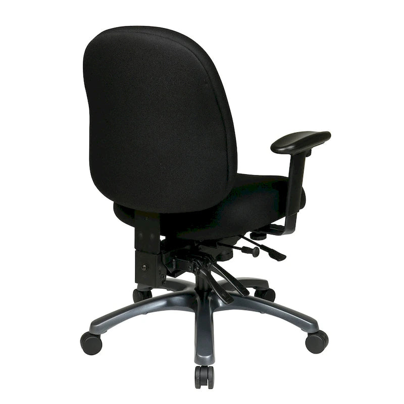 Multi-Function Mid-Office Chair with Seat Slider and Titanium Finish Base