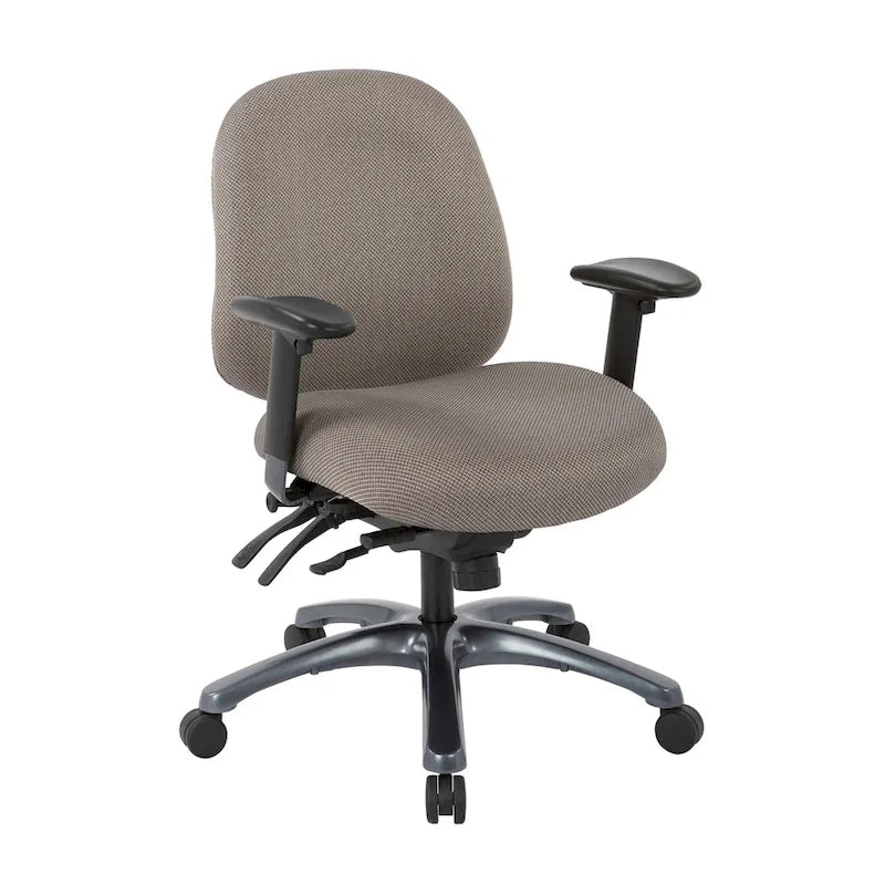 Multi-Function Mid-Office Chair with Seat Slider and Titanium Finish Base