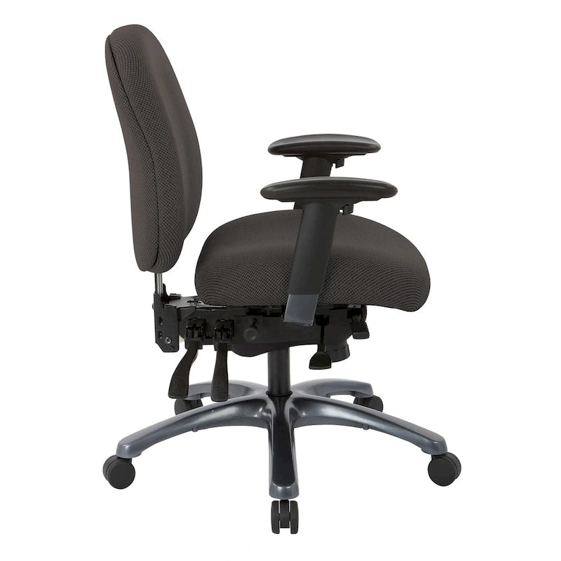 Multi-Function Mid-Office Chair with Seat Slider and Titanium Finish Base