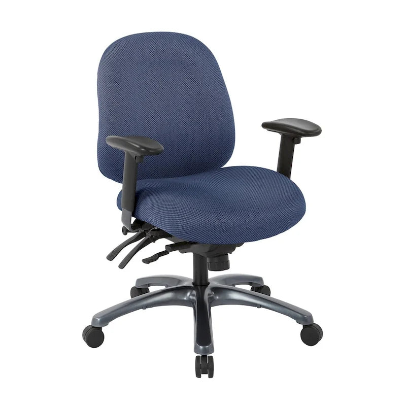 Multi-Function Mid-Office Chair with Seat Slider and Titanium Finish Base