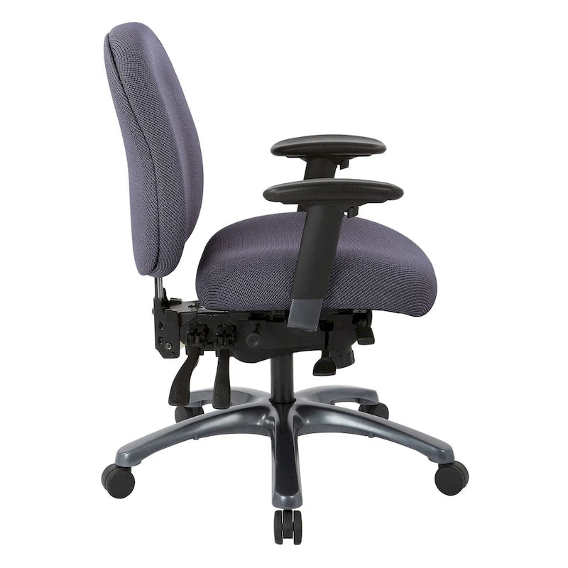 Multi-Function Mid-Office Chair with Seat Slider and Titanium Finish Base