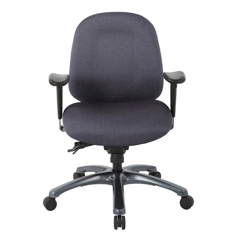 Multi-Function Mid-Office Chair with Seat Slider and Titanium Finish Base