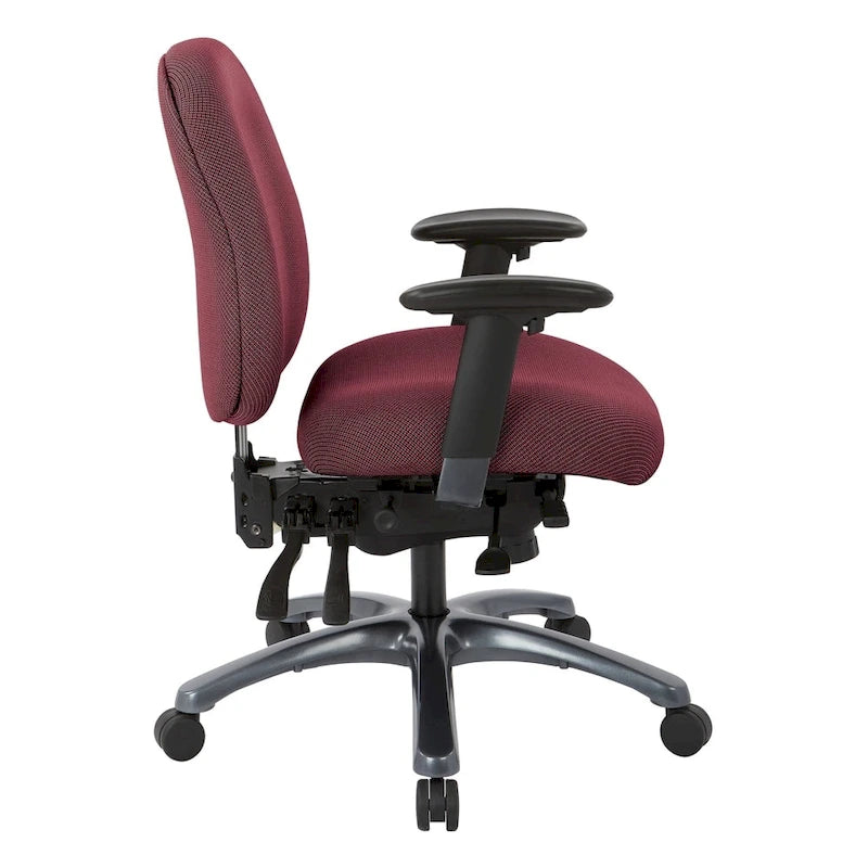 Multi-Function Mid-Office Chair with Seat Slider and Titanium Finish Base