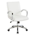 Executive Low Back Faux Leather Chair with Chrome Arms and Base - single