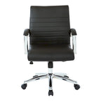Executive Low Back Faux Leather Chair with Chrome Arms and Base - single