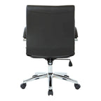 Executive Low Back Faux Leather Chair with Chrome Arms and Base - single