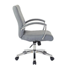 Executive Low Back Faux Leather Chair with Chrome Arms and Base - single