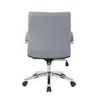 Executive Low Back Faux Leather Chair with Chrome Arms and Base - single