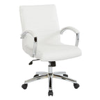 Executive Low Back Faux Leather Chair with Chrome Arms and Base - single