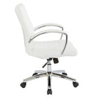 Executive Low Back Faux Leather Chair with Chrome Arms and Base - single