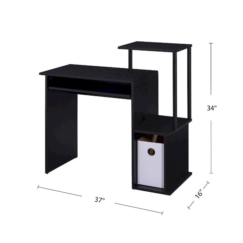 Wooden Computer Desk with Keyboard Tray