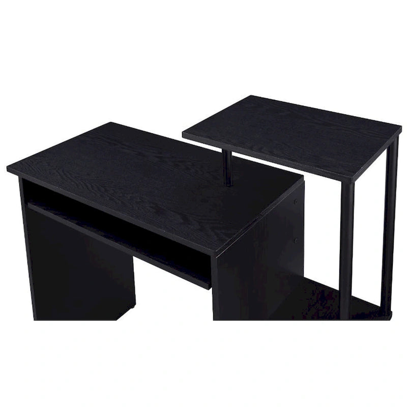 Wooden Computer Desk with Keyboard Tray