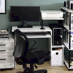 Wooden Computer Desk with Keyboard Tray