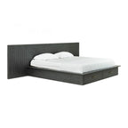 Modrest Manchester Contemporary Platform Dark Grey Bed with Two Nightstands