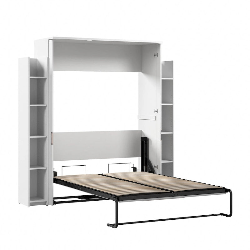 Lumina Full Murphy Bed with Shelves (81W) by Bestar