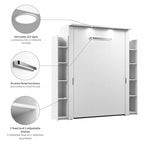 Lumina Full Murphy Bed with Shelves (81W) by Bestar