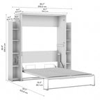 Lumina Full Murphy Bed with Shelves (81W) by Bestar