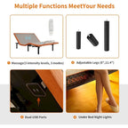 ESHINE Adjustable Bed Frame - 12 inch Hybrid Memory Foam Mattress 3000 Series