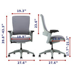 Furniture of America Hudson Modern Grey ANSI-BIFMA Certified Fabric Height Adjustable Office Desk Chair
