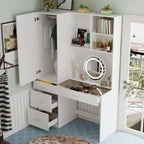 Armoires Storage Solution Convertible Wardrobe Organizer Mirror Vanity