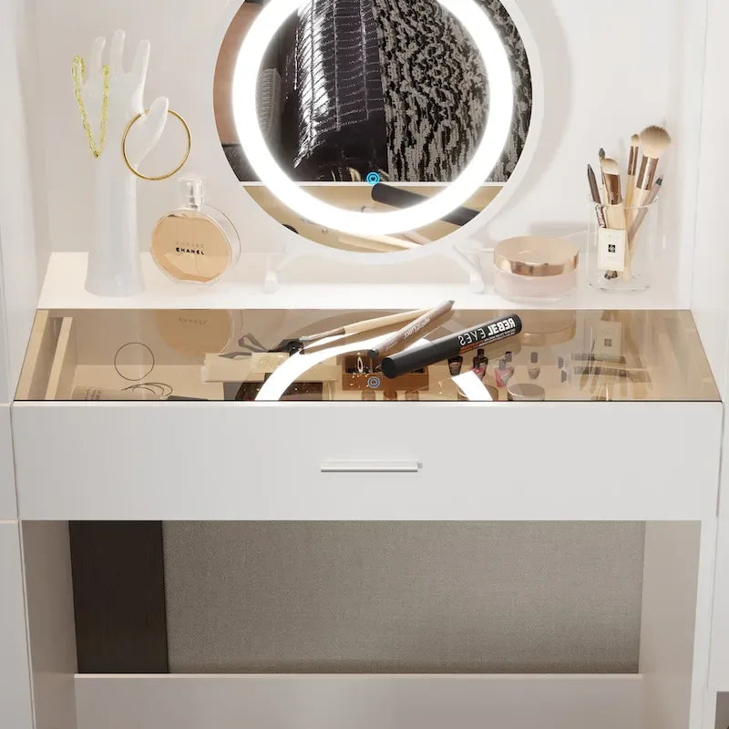 Armoires Storage Solution Convertible Wardrobe Organizer Mirror Vanity