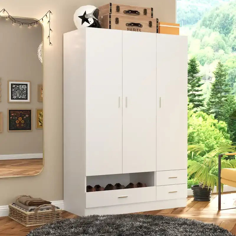 Armoires Storage Solution Convertible Wardrobe Organizer Mirror Vanity