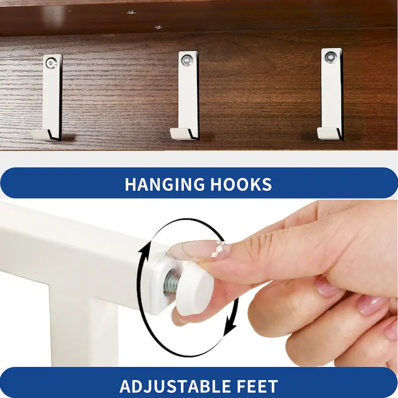 Moasis Industrial Entryway Bench with Coat Rack, 5-in-1 Hall Tree with Shoes Storage