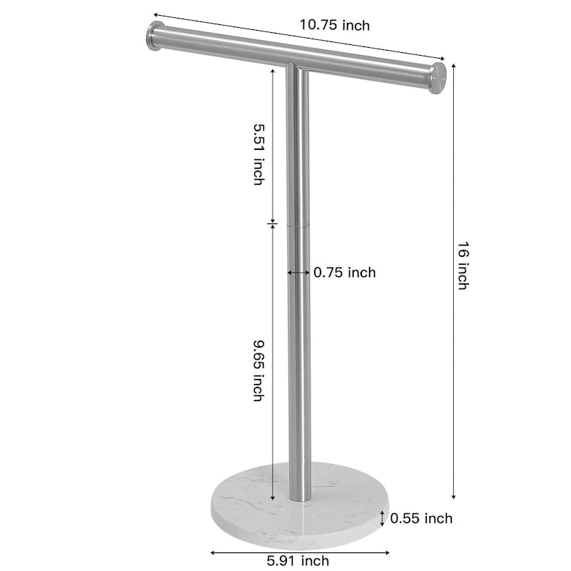 T-Shape Towel Rack With Natural Marble Base