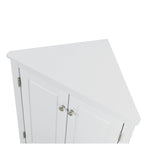 White Triangle Bathroom Storage Cabinet with Adjustable Shelves - 17.2W x 17.2D x 31.5H