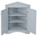 White Triangle Bathroom Storage Cabinet with Adjustable Shelves - 17.2W x 17.2D x 31.5H