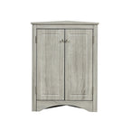 White Triangle Bathroom Storage Cabinet with Adjustable Shelves - 17.2W x 17.2D x 31.5H