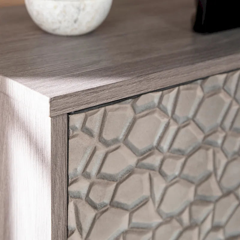 SEI Furniture Hampden Contemporary Gray Wood Electric Fireplace