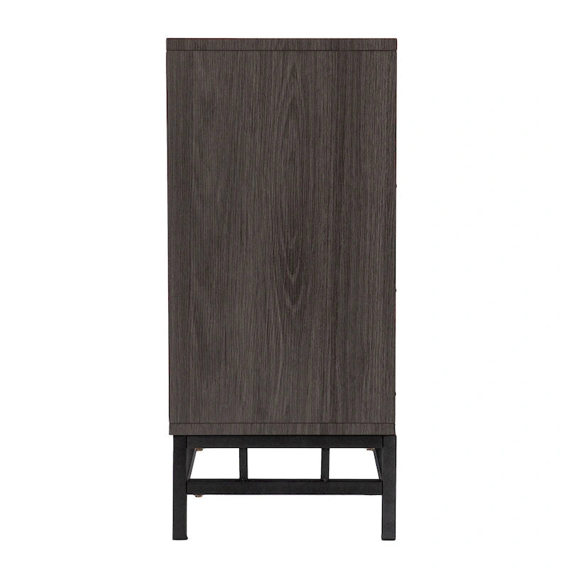 SEI Furniture Hampden Contemporary Gray Wood Electric Fireplace