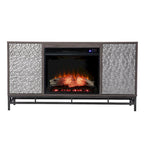 SEI Furniture Hampden Contemporary Gray Wood Electric Fireplace