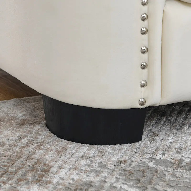 77-Inch Modern Chesterfield Velvet Sofa, 3-Seater Sofa, Upholstered Tufted Backrests with Nailhead Arms and 2 Cushions for Livin