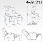Okin motor Up to 350 LBS Chenille Power Lift Recliner Chair, Heavy Duty Motion Mechanism with 8-Point Vibration Massage and Lumb