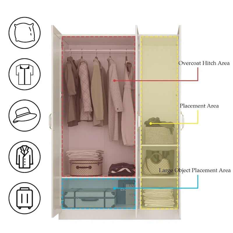 Kerrogee Grand Wardrobe/Armoire/Closet , 47.2 W x 70.9 H x 17.7 D