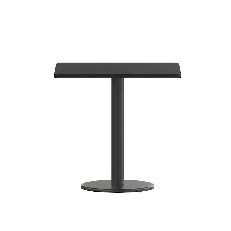 30 Square Laminate Table Top with 18 Round Table Height Base - 30W x 30D x 31.125H - 30W x 30D x 31.125H