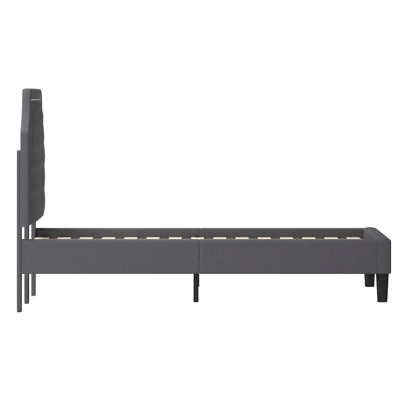 Arched Tufted Upholstered Platform Bed