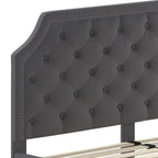 Arched Tufted Upholstered Platform Bed