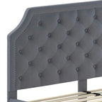 Arched Tufted Upholstered Platform Bed