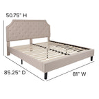 Arched Tufted Upholstered Platform Bed