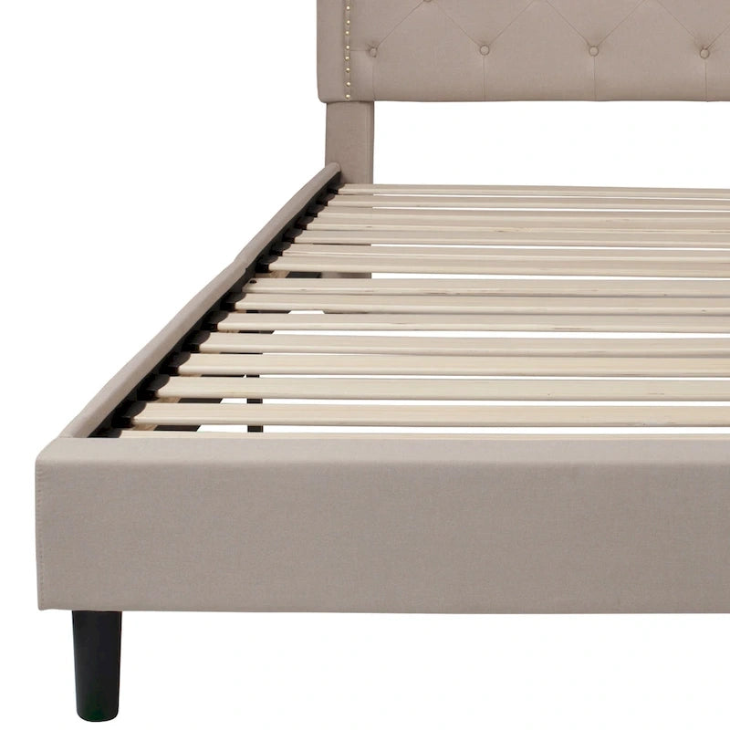 Arched Tufted Upholstered Platform Bed