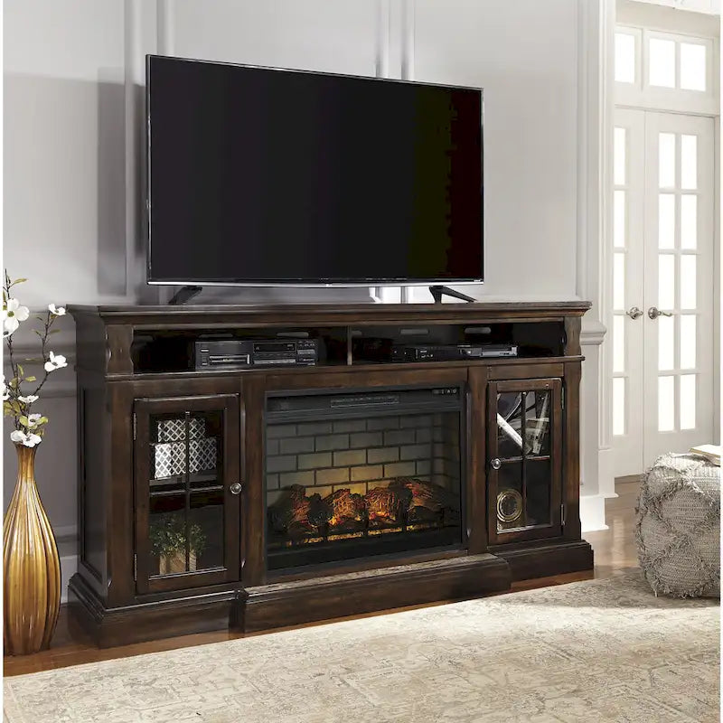 Roddinton 74 TV Stand with Electric Fireplace