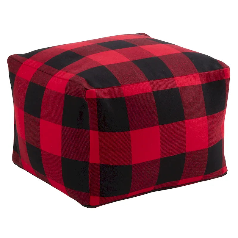 Buffalo Plaid Floor Pouf