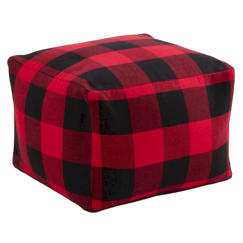 Buffalo Plaid Floor Pouf