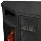 Lynette 56 TV Stand Electric Fireplace Gray by Real Flame